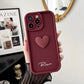 Cute INS Love Heart Personalized Name Case For iPhone 16 15 14 13 12 11 Pro Max Luxury Soft Silicone Custom DIY Cover 15 Pro Max - Caseverse