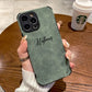 Personalized Luxury Leather Lambskin Case For iPhone 11 12 13 14 15 16 Pro Max Customized Name DIY Cover 11 12 13 14 15 Pro Max - Caseverse