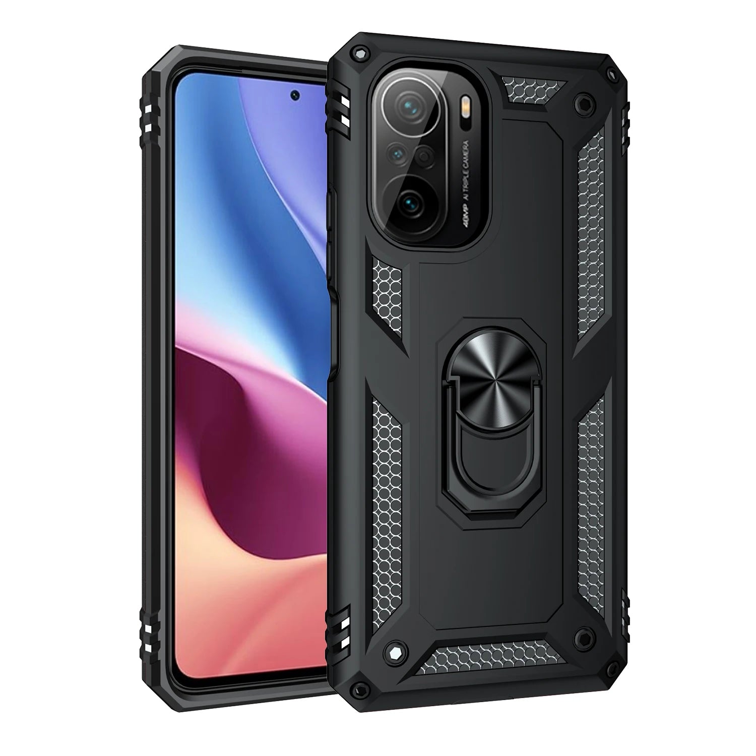 Cover Case for POCO F3 Armor Rugged Military Shockproof Ring Holder Magnet Phone Case for Xiaomi POCO F3 F 3 5G - Caseverse