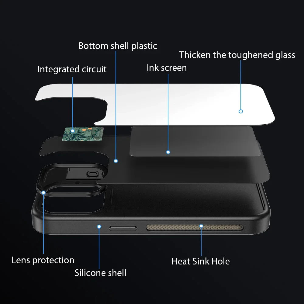 NFC Function Smart Phone Cases For iphone 16 15 14 13 Pro Max ink Screen DIY Wireless Transmission Screen Projection Phone Case - Caseverse