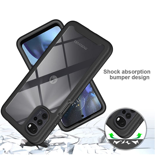 Moto E32 Shockproof Clear Case Built in Screen Protector Full Body Rugged Defender Cover for Motorola G22 Case, E32S,G52 Cases