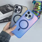 Gradient Metal Lens Holder Magsafe Phone Case for IPhone 16 15 14 Plus 13 12 Pro Max Back Lens Glass Film Matte PC Hard Cover