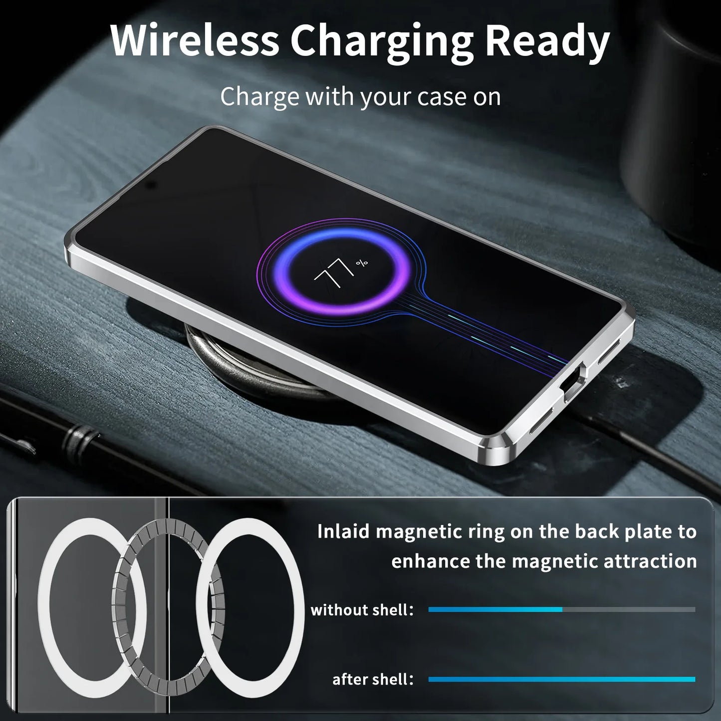 Aluminum Alloy Metal Phone Case For Xiaomi 14pro Xiaomi 13T Pro Aromatherapy Magnetic Magic Shield Anti-fall Protective Case