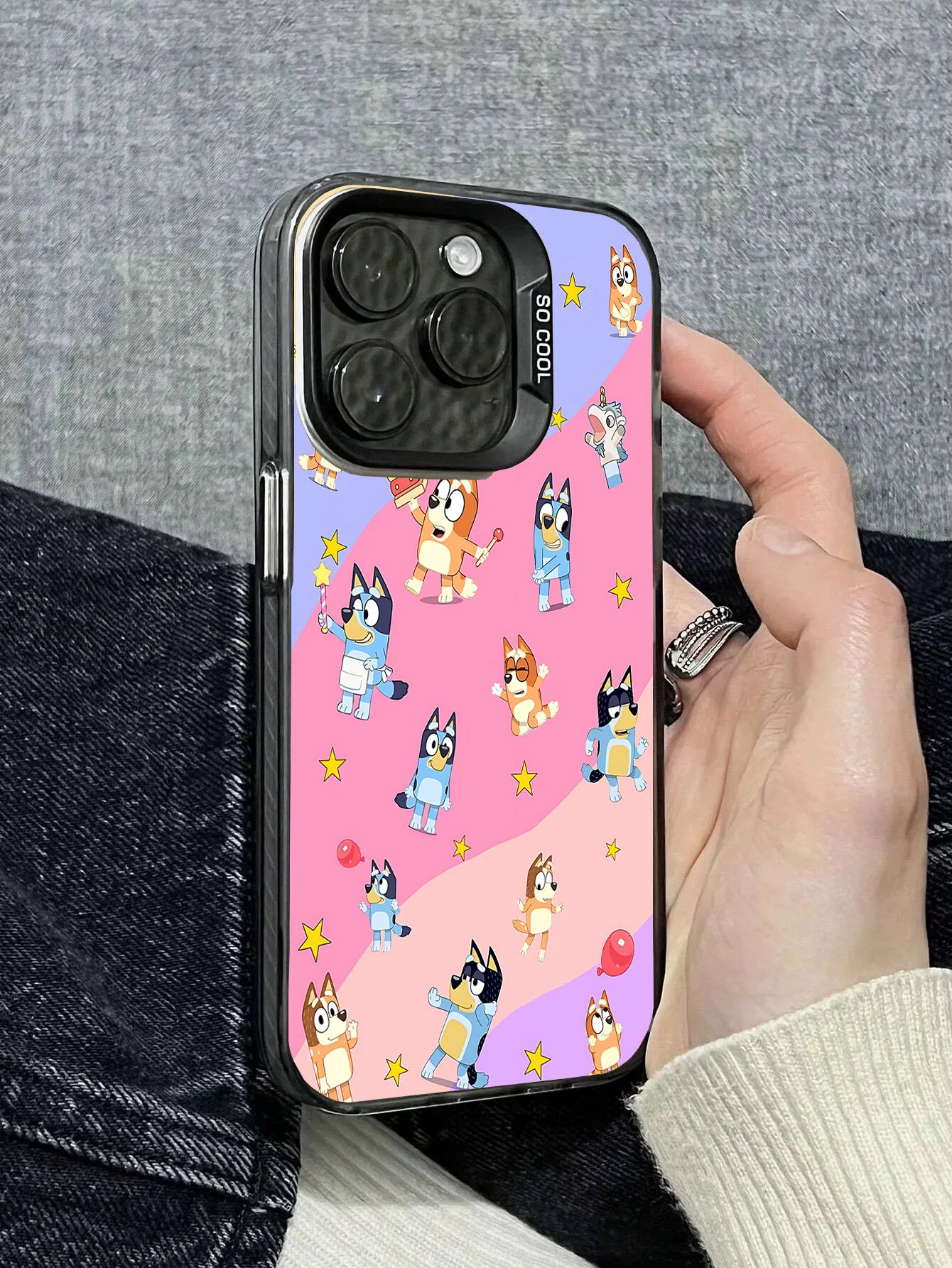 Shockproof Smartphones 5g B-BlueyS Phone Cases For IPhone 12 13 14 15 16 Cases TPU Hard Shell So Cool Precise Hole Matching Cell - Caseverse