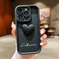 Cute INS Love Heart Personalized Name Case For iPhone 16 15 14 13 12 11 Pro Max Luxury Soft Silicone Custom DIY Cover 15 Pro Max - Caseverse