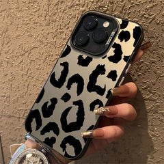 Leopard Print Electroplate Silver Phone Case for Xiaomi 14T Pro Cases Mi 13 12 11 Lite 14 13T 12T Poco M6 X5 X6 F5 F6 Pro Cover