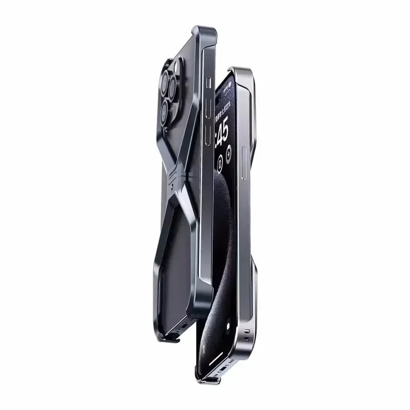 Aluminum Alloy X-shaped Metal Frame  Phone Case for IPhone 16 15 Pro Max 14 13 Military Grade Drop Protection Cover - Caseverse