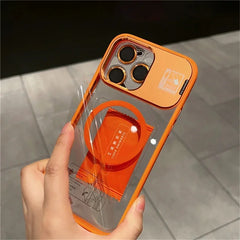 Hot Sale Glitter Metal Magnetic Phone Case with Lens Holder for iPhone 15 16 Pro 14 Plus 13 12 Pro Max 11 With Camera Protection