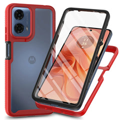 Moto G24 Shockproof Clear Case Built in Screen Protector Full Body Rugged Defender Cover for Motorola G04/G04S Case