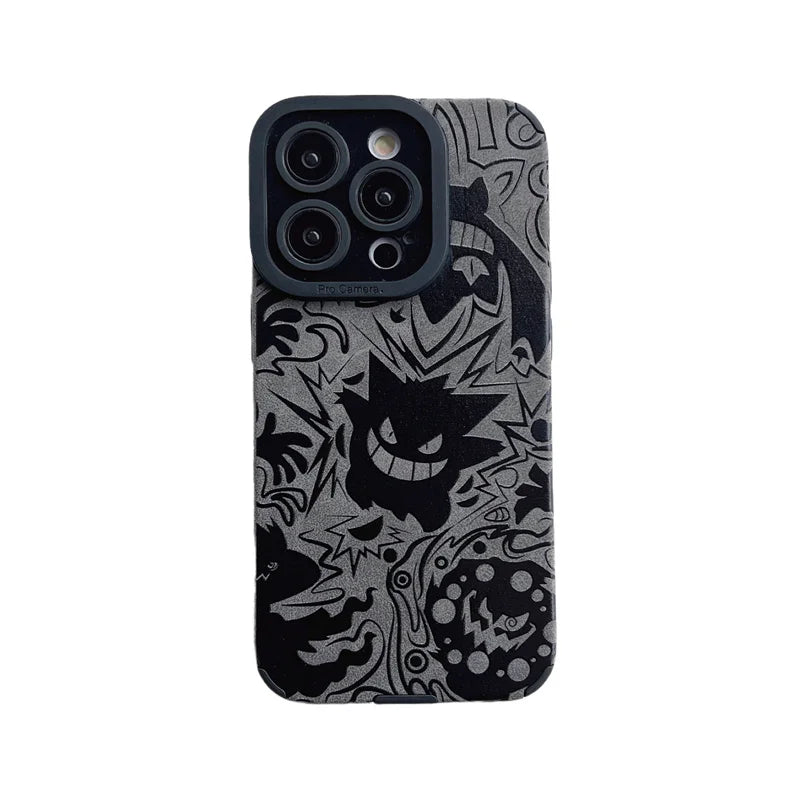 Luxury Pokemon Pikachu Matte Soft Leather Phone Case For iPhone 15 14 13 12 11 Pro Max Lens Protection Shockproof Silicone Cover - Caseverse