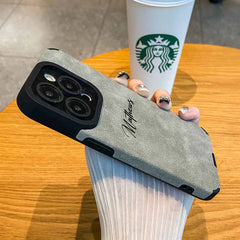 Personalized Luxury Leather Lambskin Shockproof Case For iPhone 16 15 14 13 12 11 Pro Max Customized Name DIY Cover 15 Pro Max