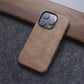 Luxury Business Vintage Leather Magnetic Phone Case for IPhone 16 Plus 15 14 13 12 Pro Max Metal Camera Frame Shockproof Cover