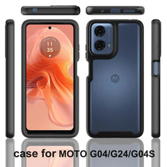 Moto G24 Shockproof Clear Case Built in Screen Protector Full Body Rugged Defender Cover for Motorola G04/G04S Case