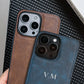 Leather Personalized Customized Initials Name Case For iPhone 16 15 14 13 12 11Pro Max Cover Luxury DIY Engraved 14 15 16 Plus - Caseverse