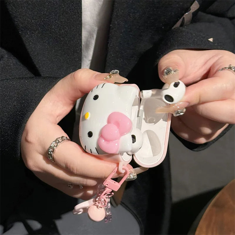Hello Kitty For Airpods Case,Cute Candy Protective Earphone TPU Cover With Keychain For Airpods Pro 2 Case Girls Women Funda
