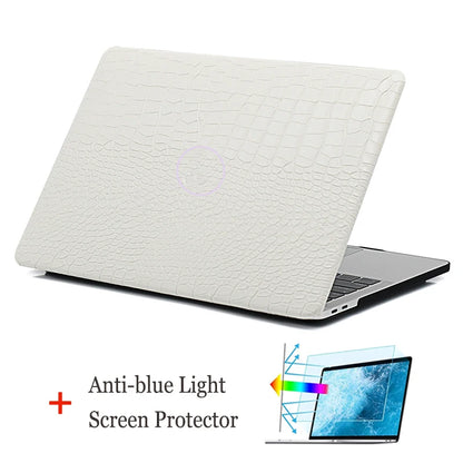 Laptop Case for Macbook Air 15 13 M2 Chip Leather Cover for A2941 A2681 A2338 M1 Pro14 2021 2023 M3 Crocodile Pattern Skin Shell