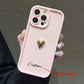 3D Gold Love Heart Personalized Custom Name Case For iPhone 16 15 14 13 12 11 Pro Max X XS XR 7 8 Plus Silicone Candy DIY Cover - Caseverse