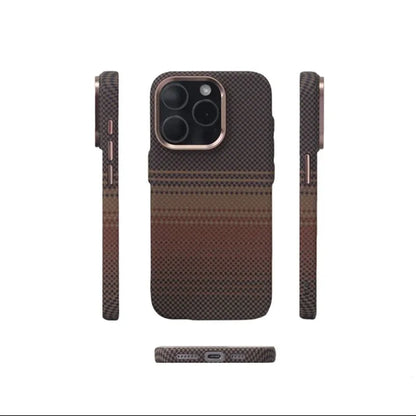 Luxury Matte Carbon Kevlar Metal Lens Magsafe Case For IPhone 16 Plus 15 14 13 12 Pro Max High Quality Business Phone Hard Cover