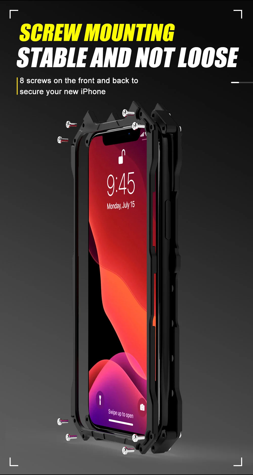 R-just Style Protection Mobile Phones Case For Iphone 15 16 14 Plus 13 12 11 Pro Max Metal Aluminum Shell Hybrid Case Cover