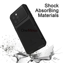 Original LOVE MEI Metal Armor For iphone 16 Pro Max Case 15 Plus 14 Military Grade Silicone Shockproof Cover Built-in Protector
