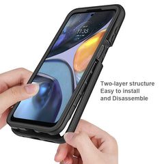 Moto E32 Shockproof Clear Case Built in Screen Protector Full Body Rugged Defender Cover for Motorola G22 Case, E32S,G52 Cases