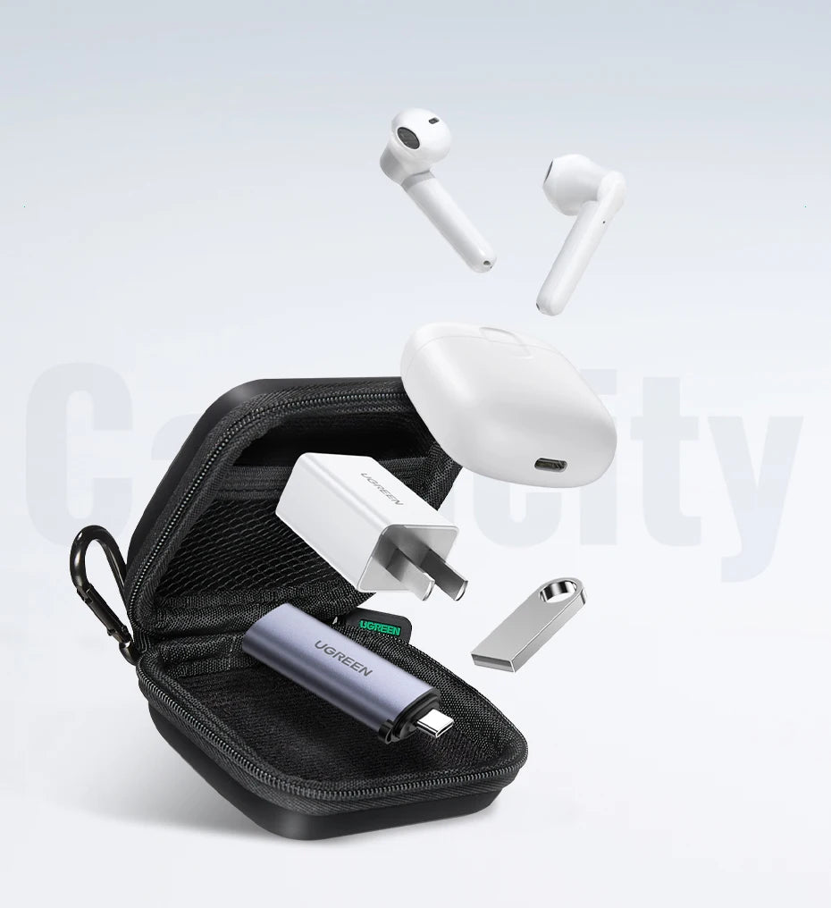UGREEN Earphone Case Hard Headphone Bag For Airpods Earpods Sennheiser Ear Pads Wireless Bluetooth Earphone Accessories