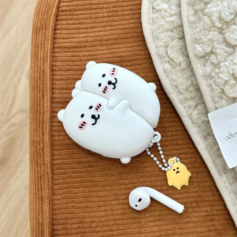 Embracing Bear Case for AirPods 4 Airpod 1 2 3 Pro Pro2 Bluetooth Earbuds Charging Box Protective Earphone Case Cover