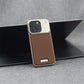 Aluminum Alloy Leather Magnetic Phone Case For iPhone 16 16pro 15 14 Pro Max Wireless Charging Metal Frameless Shockproof Cover