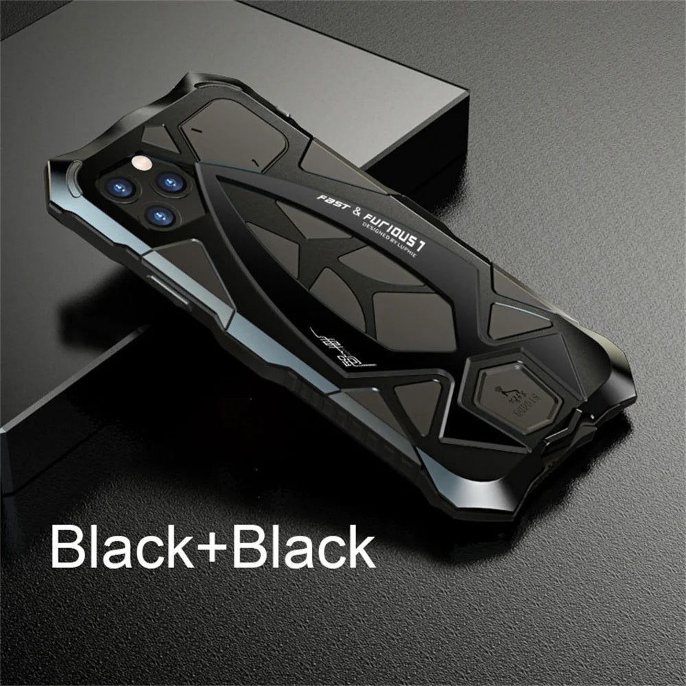 Luphie Rugged Phone Case Military Grade Armor Shell For iPhone 15 14 13 Pro Max Shockproof Metal Fundas - Caseverse