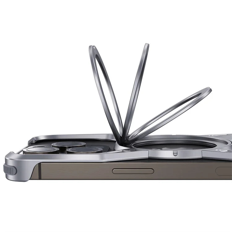 Metal Aluminium Alloy Magnetic Frameless Phone Case For iPhone 14 13 15 Pro Max 360° Stand Rimless Bumper Shockproof Metal Cover