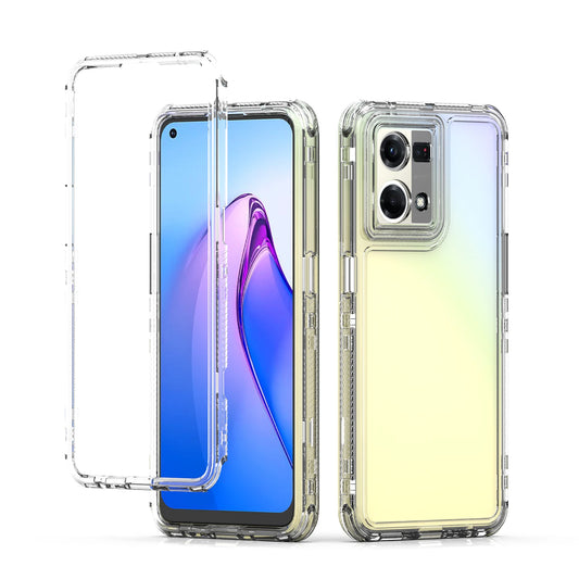 3 in 1 Rugged Armor Shockproof Phone Case For OPPO Reno 7 4G CPH2363 Hard Plastic Frame Transparent TPU Back Cover Fundas Capa - Caseverse