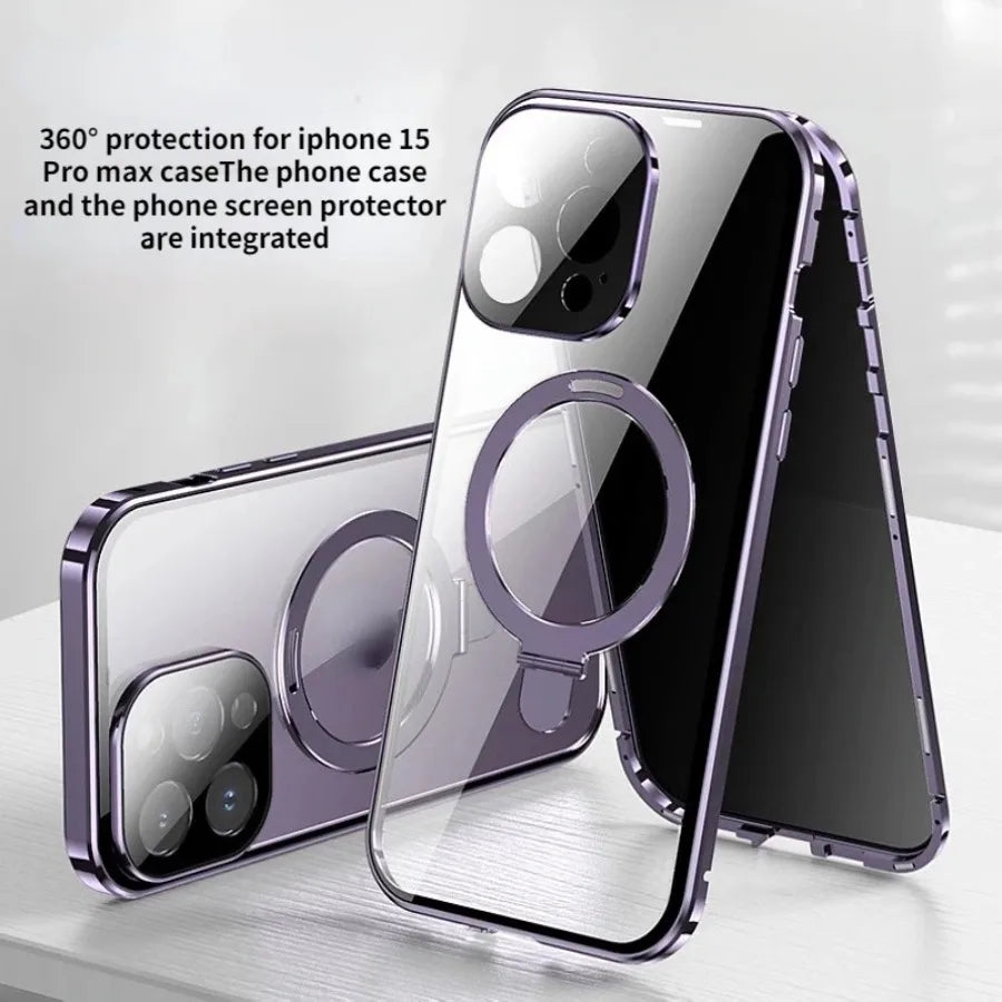 IPhone Anti-Peeping Privacy Screen Metal Bumper Magnetic Case