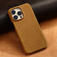Retro Cowhide Phone Case for iPhone 16 15 13 14 Pro Max 16Pro 14Pro 15Pro Luxury Crazy Horse Genuine PULL-UP Leather Back Cover