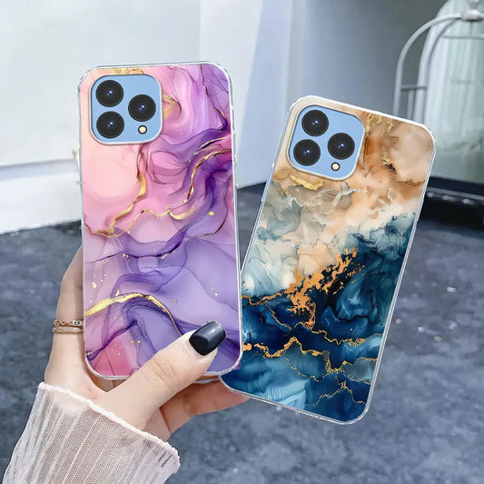 For Cubot P80 Case 2023 Luxury Phone Case For Cubot P80 6.58" Marble Butterfly Flower Clear Soft Silicone TPU Protective Cover