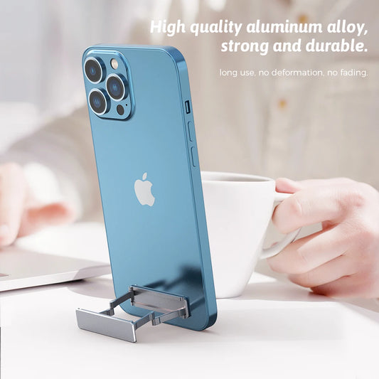 Metal Folding Phone Holder Alloy Invisible Back Stick Phone Desktop Holder Portable Mobile Support Phone Stand for iPhone Xiaomi