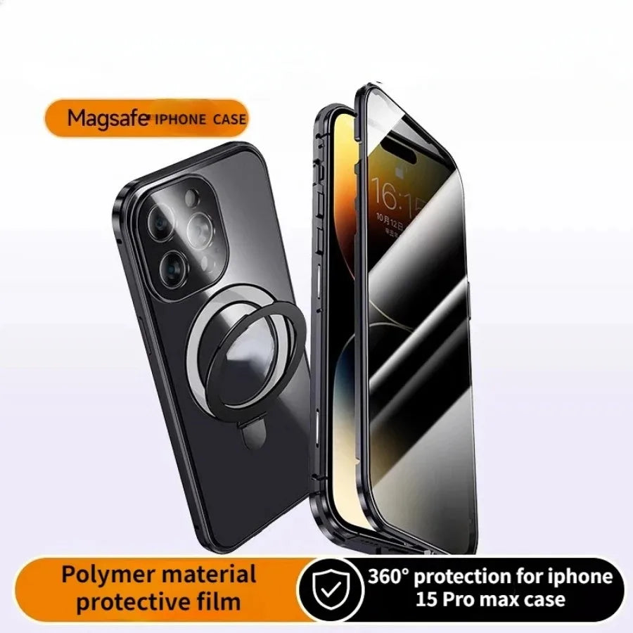 IPhone Anti-Peeping Privacy Screen Metal Bumper Magnetic Case