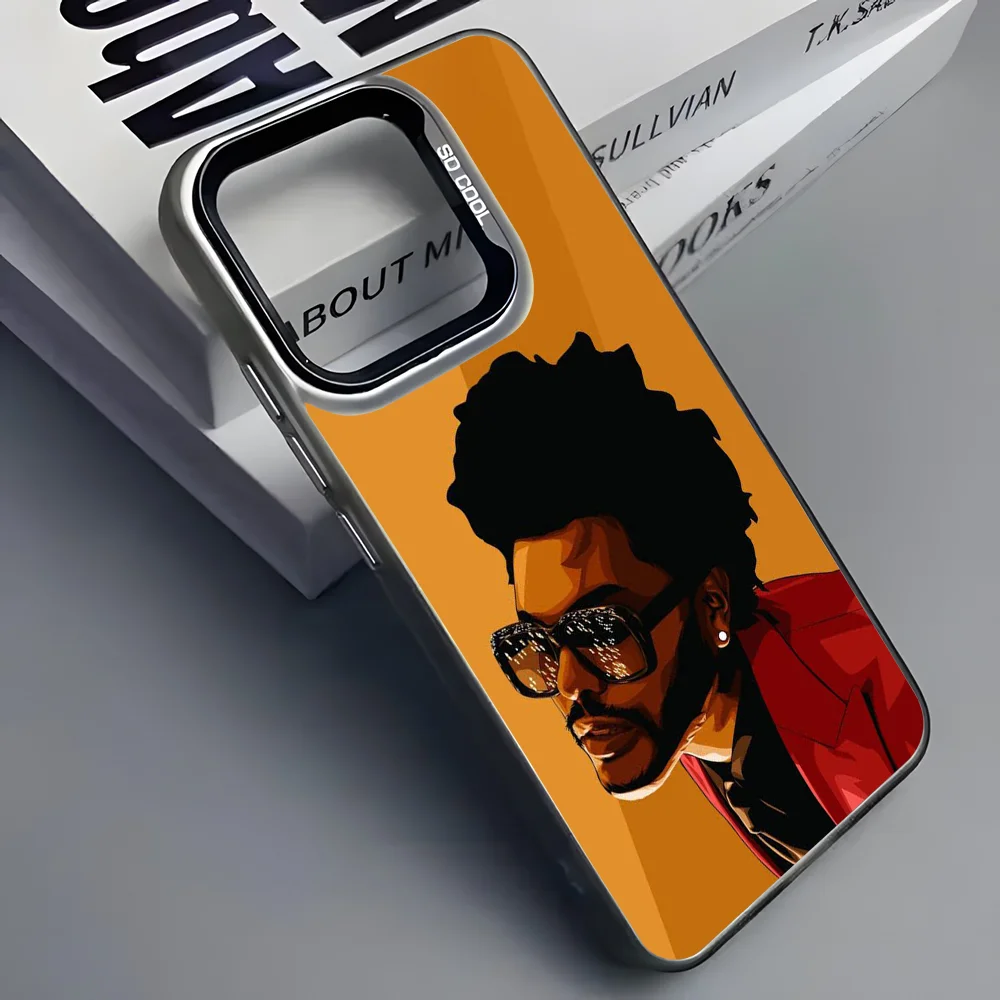 Singer  W-WeekndS Phone Case For iPhone 16 15 14 13 12 11 Pro Max Grey Black Matte Laser Metallic Aurora Funda