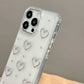 Cute Metal Love Heart Epoxy Glitter Phone Case For iPhone 16 15 14 13 12 11 Pro Max Plus Bling Clear Shockproof Soft Cover