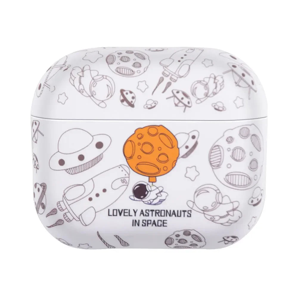 Astronaut Space Moon Earphone Soft Case for Apple Airpods 3 2 1 Pro 2 4 2024 Headphone Cover for Air Pods Pro2 3rd Gen Custodia