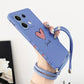 Note13 Big Red Heart Lanyard Silicone Phone Case For Xiaomi Redmi Note 13 13Pro Shatterproof Redmi Note 13ProPlus Back Cover - Caseverse
