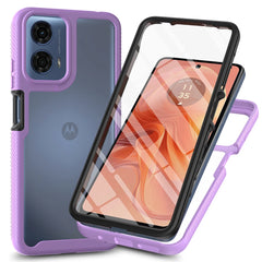 Moto G24 Shockproof Clear Case Built in Screen Protector Full Body Rugged Defender Cover for Motorola G04/G04S Case