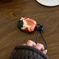 Black Brown Block Splash Ink + Rope Suitable for Apple for Airpodspro2 Case/For Airpodspro Case/For Airpods4 Case/For Airpods3 Case/For Airpods2 Case/Fashion Earphone Case/Simple Earphone Case