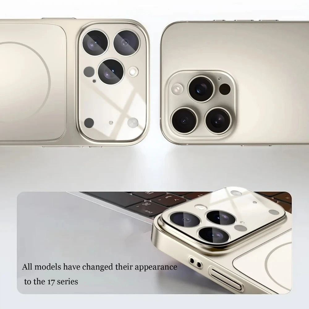 Original Glass Nano Matte Case For iPhone 17 Air 16 15 Pro Max 17Pro Cover Magnetic Magsafe Wireless Charging Armor Shell Funda