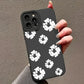 Case For iPhone 16 Cases iPhone 15 11 12 13 14 Pro Max X XS XR 7 8 16E 15 Plus Black Stylish Flower Patterned Design Phone Cover - Caseverse