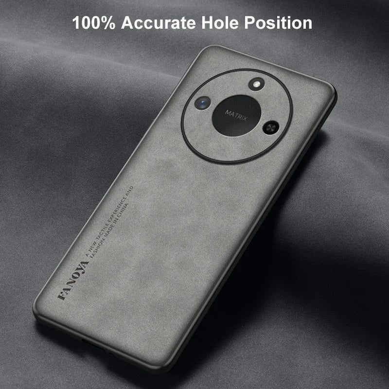 For Honor X9C Smart Case Luxury PU Leather Phone Case For Honor X9C Smart Back Cover Matte Silicone Shockproof Full Protection - Caseverse