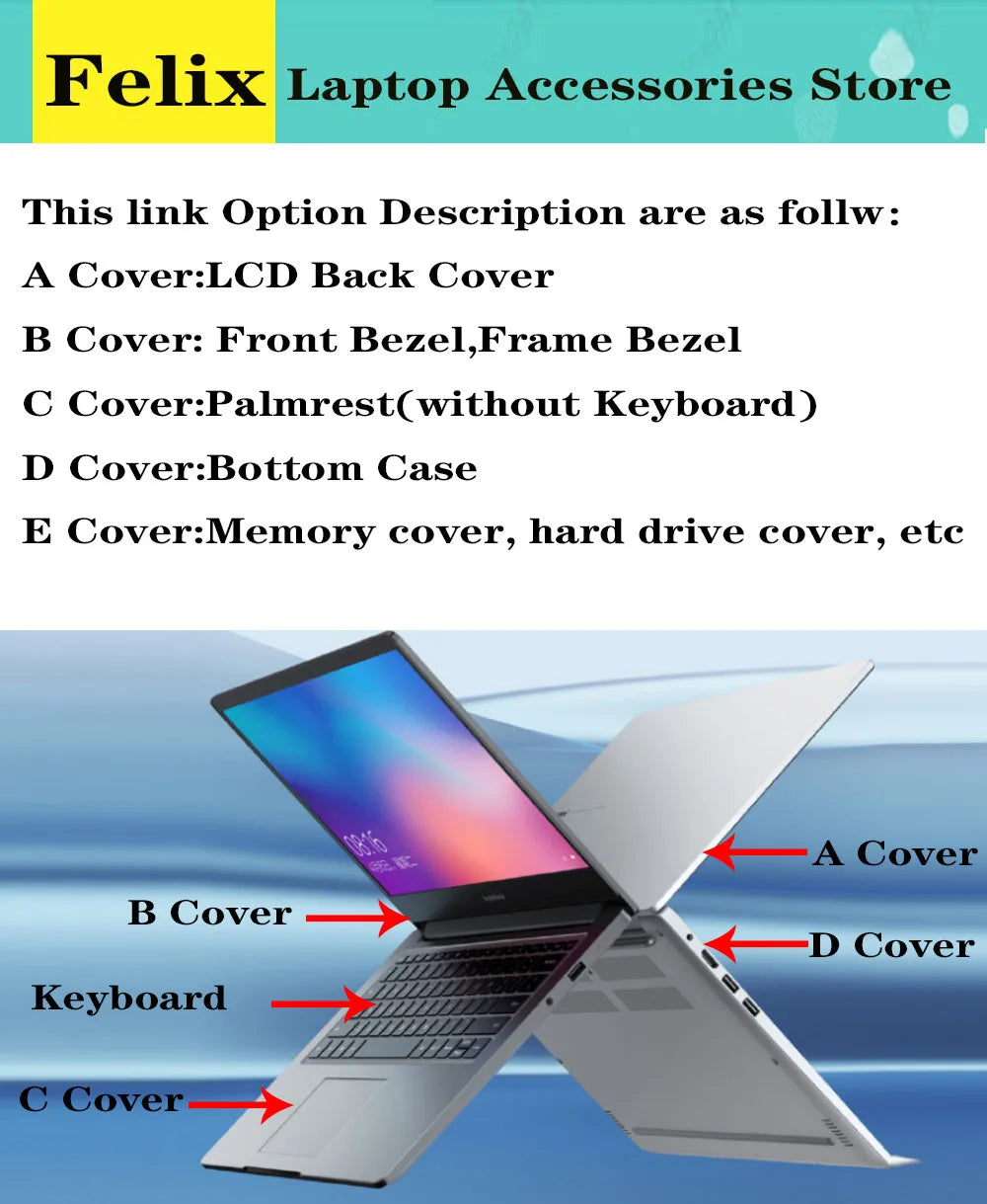 New Laptop Housing Cover For X570 X570U X570UD YX570U YX570 LCD Back Cover/Front Bezel/Palmrest/Bottom Upper Top Case