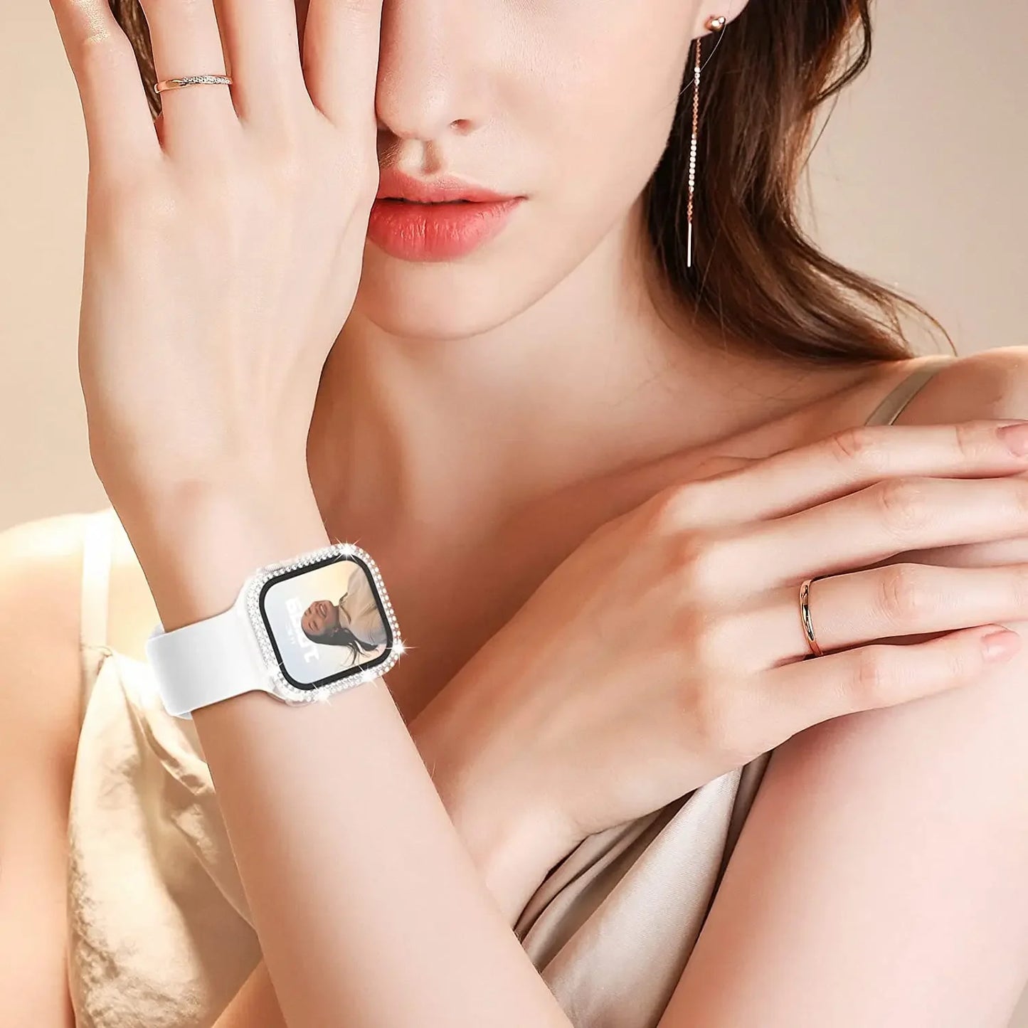 Diamond Bumper Protective Case for Apple Watch Cover Series 7 6 SE 5 4 3 38MM 42 MM For Iwatch 45mm 41mm 40mm 44 mm