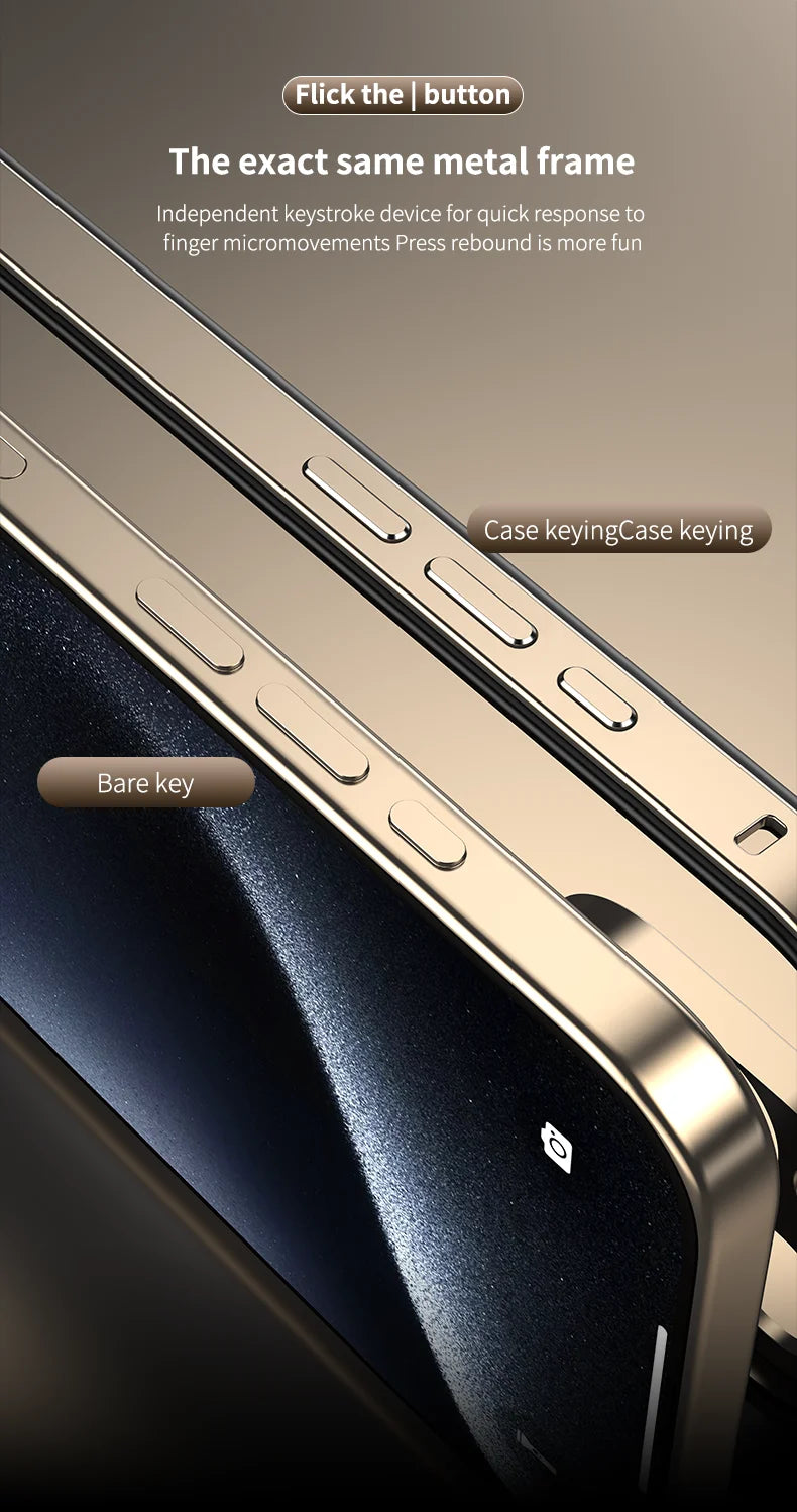 Camera Protection + Hybrid Silicone Frame Aluminum Metal Phone Case For iPhone 16 Pro Max 15 14 13 Better Heat Bumper