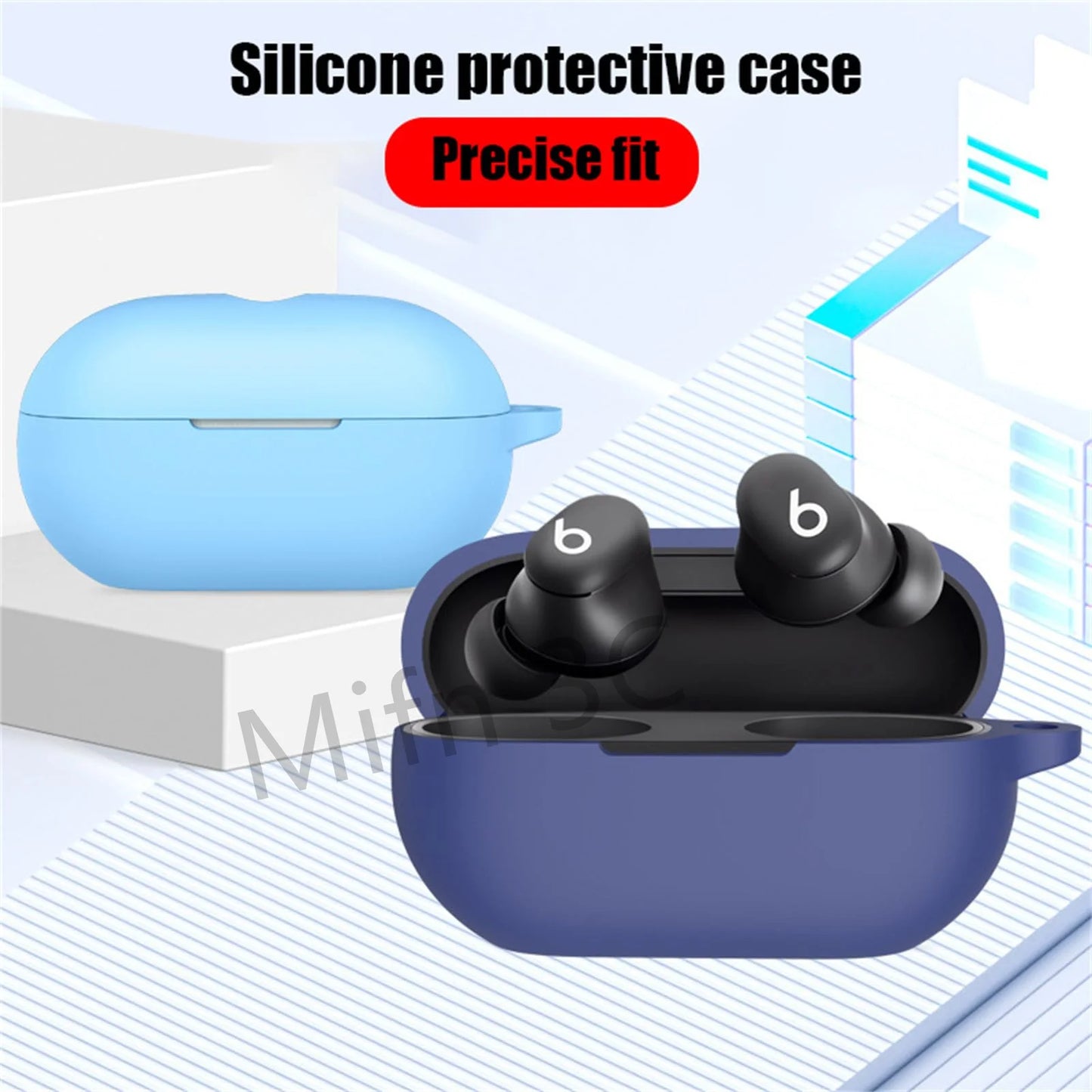 【Logo Visible 】Case for Beats Solo Buds with Keychain Soft Silicone Scratch Resistant Protective Case for Beats Solo Buds 2024