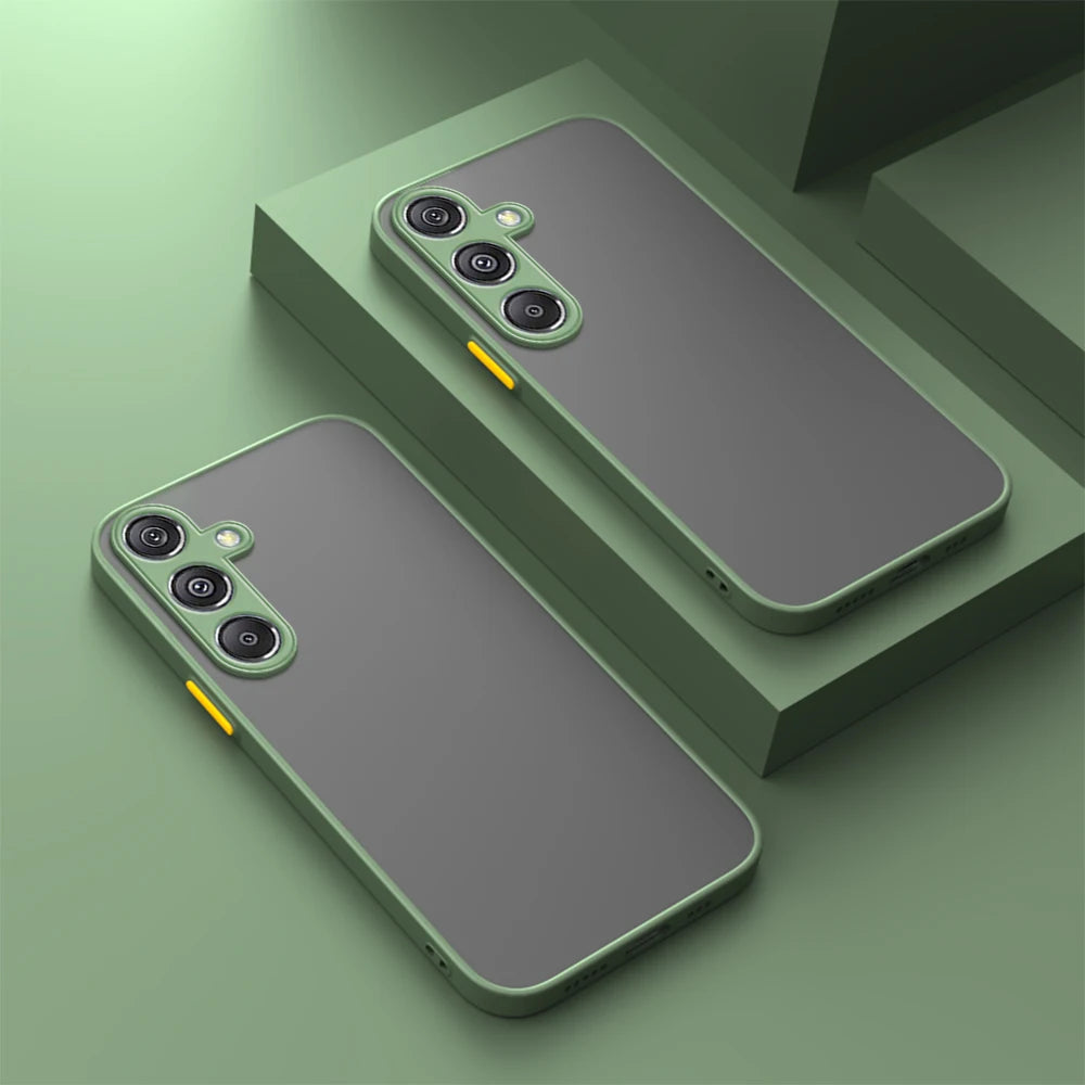 Armor Shockproof Matte Case For Samsung Galaxy A25 5G Silicone Bumper Clear Hard PC Cover Capas Sumsung A05 A05s A15 A25 A35 A55 - Caseverse